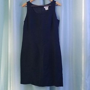 Linen Navy Blue Sheath Dress 12P